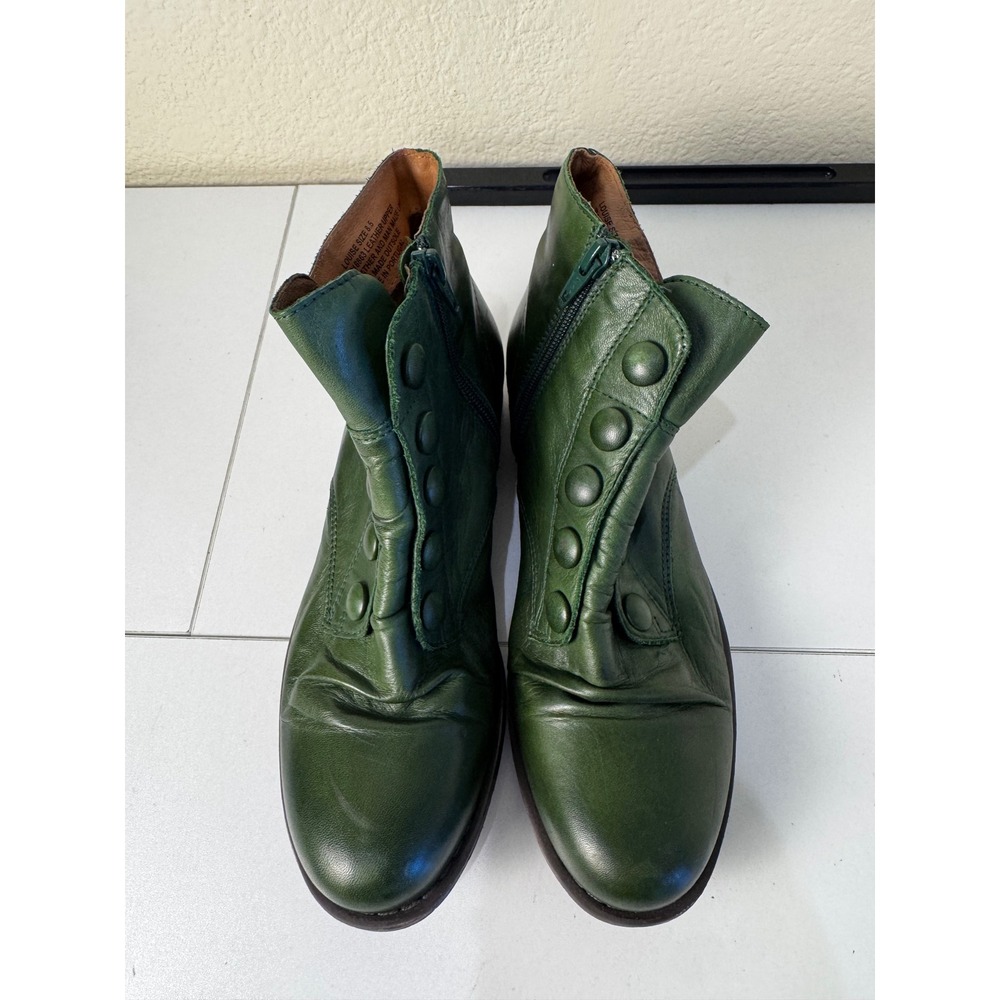 Miz Mooz Louise Green Leather Ankle Boots Women Size 8.5 Steampunk Victorian